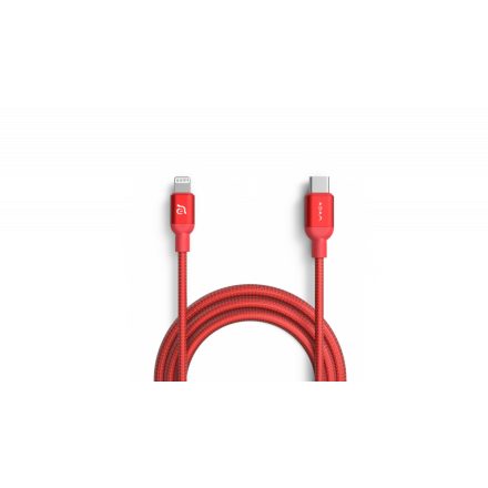 ADAM Elements PeAk II C200B USB-C to Lightning kábel 200cm, Piros, Adam Elements