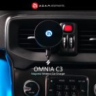 Adam Elements OMNIA C3 Mágneses Vezetéknélküli Autós Töltő, fekete