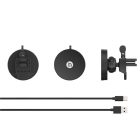 Adam Elements OMNIA C3 Mágneses Vezetéknélküli Autós Töltő, fekete