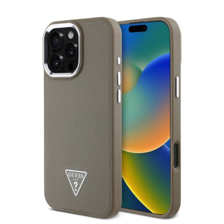 Guess PU Logo Tok iPhone 16 Pro barna
