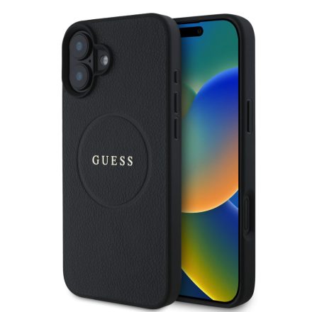 Guess PU Grained MagSafe tok iPhone 16 fekete GUHMP16SPGHSMMK