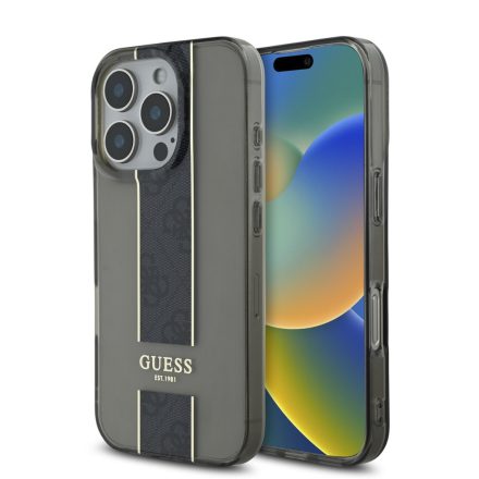 Guess IML Middle Stripe Tok iPhone 16 Pro fekete