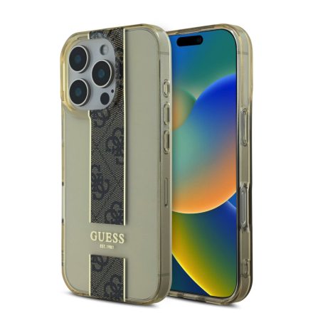 Guess IML Middle Stripe Tok iPhone 16 Pro barna