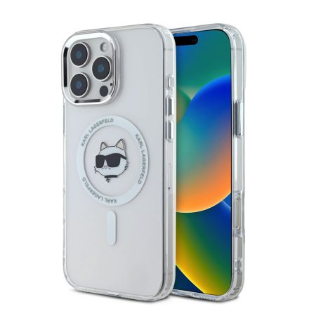 Karl Lagerfeld IML Choupette Metal Frame MagSafe Tok iPhone 16 Pro átlátszó