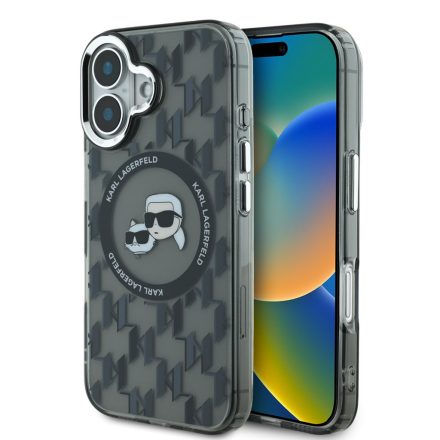 Karl Lagerfeld IML Monogram K&CH MagSafe Tok iPhone 16 fekete
