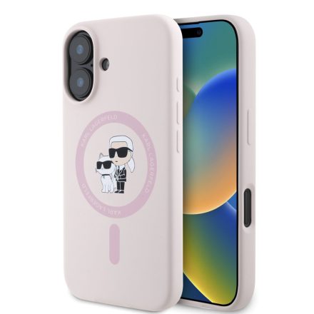 Karl Lagerfeld Liquid Silicone K&CH MagSafe Tok iPhone 16 pink
