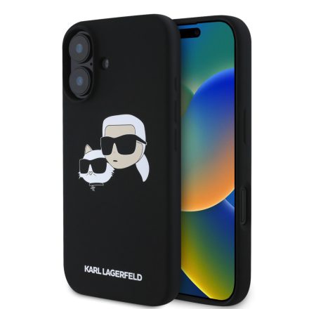 Karl Lagerfeld Szilikon MagSafe tok iPhone 16 Plus fekete KLHMP16MSKCHPPLK