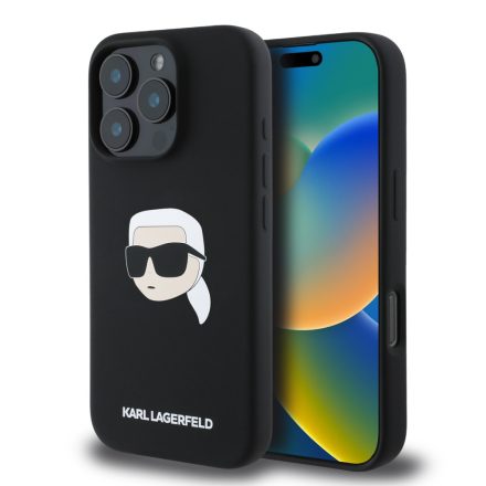 Karl Lagerfeld Szilikon Karl Head MagSafe tok iPhone 16 Pro Max fekete KLHMP16XSKHPPLK