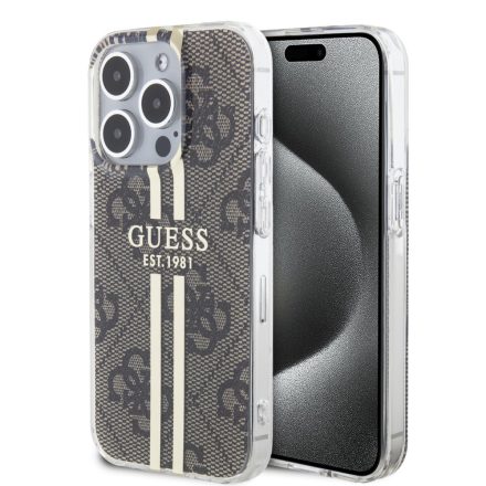 Guess arany Csíkos Tok iPhone 15 Pro barna GUHCP15LH4PSEGW