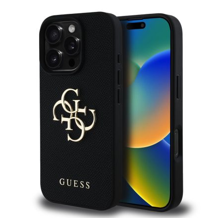 Guess PU Metal Logo Tok iPhone 16 Pro Max fekete
