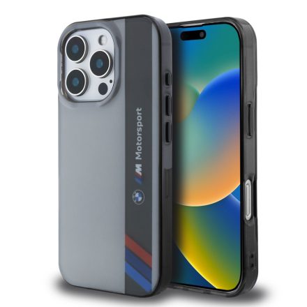 BMW IML Motorsport Vertical Stripe Case for iPhone 16 Pro Grey