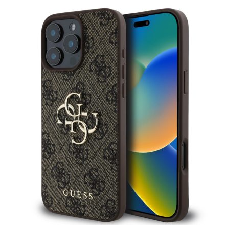Guess PU Metal Logo Tok iPhone 16 Pro Brown