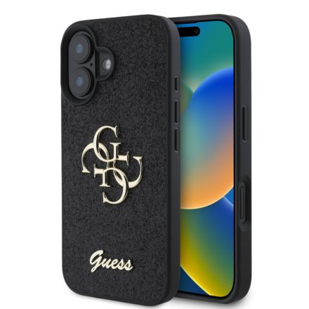 Guess PU Fixed Glitter tok iPhone 16 fekete GUHCP16SHG4SGK