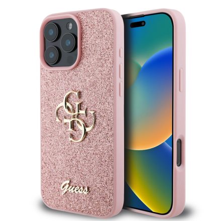 Guess PU Fixed Glitter tok iPhone 16 Pro Pink GUHCP16LHG4SGP