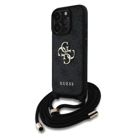 Guess PU Metal Logo Crossbody Strap Tok iPhone 16 Pro Max fekete