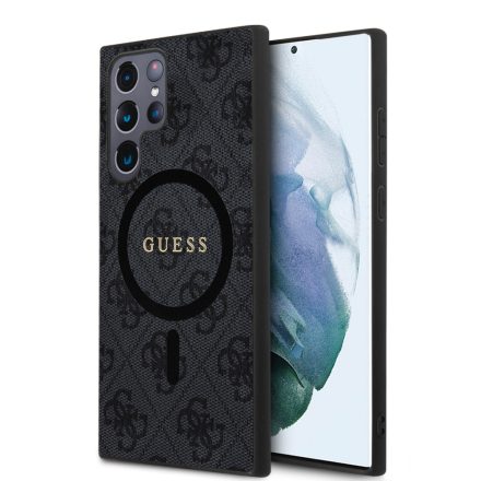 Guess PU Bőr Ring MagSafe Tok Samsung S24 Ultra fekete GUHMS24LG4GFRK