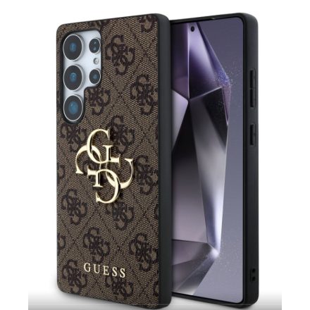Guess PU fém Logo Case Samsung S25 Ultra barna