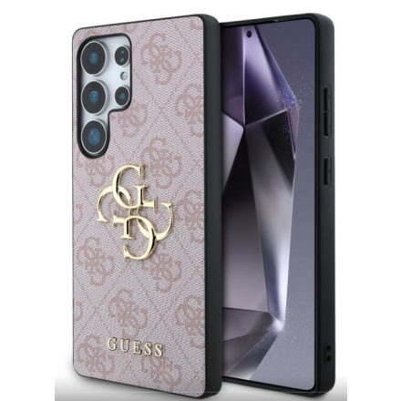 Guess PU fém Logo Case Samsung S25 Ultra Pink