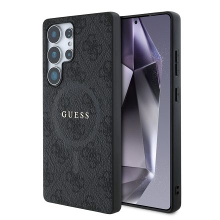 Guess PU Leather Ring MagSafe Tok Samsung S25 Ultra fekete