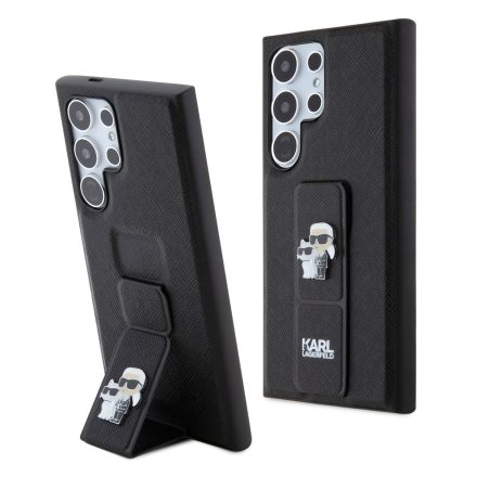 Karl Lagerfeld Grip Stand Tok Samsung S24 Ultra fekete KLHCS24LGSAKCPK