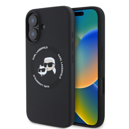 Karl Lagerfeld Liquid Silicone K&CH MagSafe Tok iPhone 16 Black