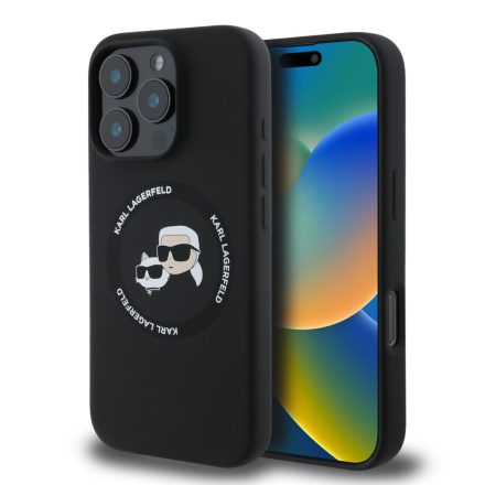Karl Lagerfeld Liquid Silicone K&CH MagSafe Tok iPhone 16 Pro Black