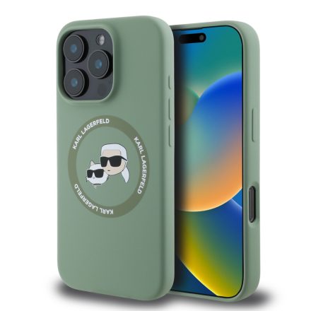 Karl Lagerfeld Liquid Silicone K&CH MagSafe Tok iPhone 16 Pro Max Kaki