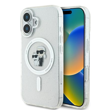 Karl Lagerfeld IML Glitter K&CH MagSafe Tok iPhone 16 átlátszó