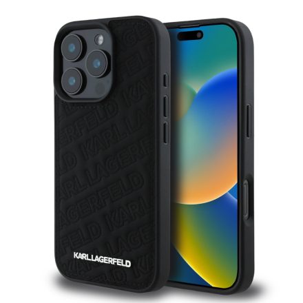 Karl Lagerfeld PU Pattern Tok iPhone 16 Pro Max Black