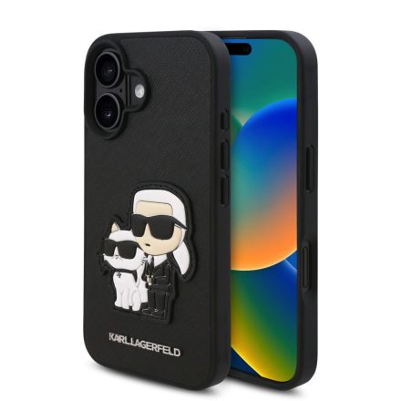 Karl Lagerfeld PU Saffiano K&CH Tok iPhone 16 fekete