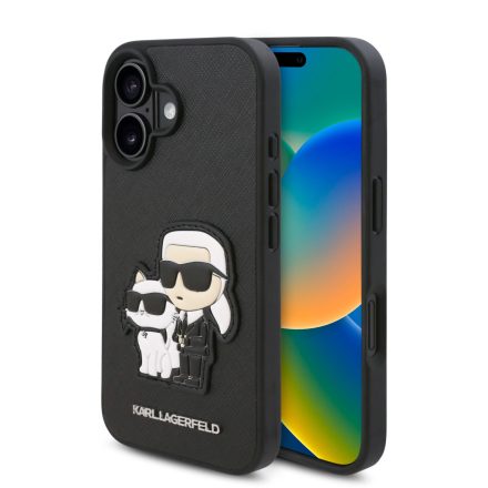 Karl Lagerfeld PU Saffiano K&CH Tok iPhone 16 Plus fekete