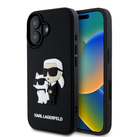 Karl Lagerfeld 3D Rubber Karl and Choupette Tok iPhone 16 Black