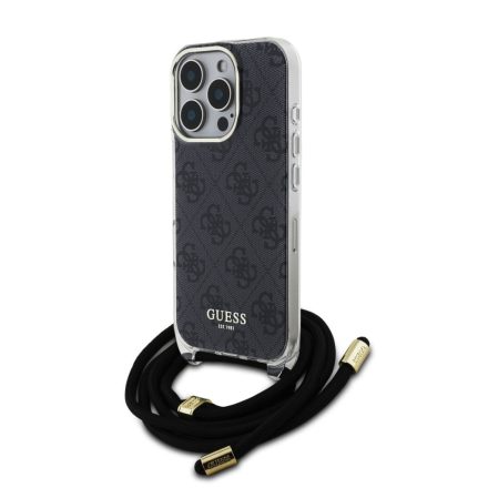 Guess IML Printed Crossbody Strap Tok iPhone 16 Pro fekete