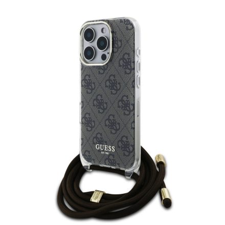 Guess IML Printed Crossbody Strap Tok iPhone 16 Pro barna