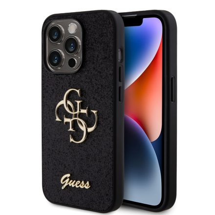 Guess PU Csillámos Tok iPhone 15 Pro fekete GUHCP15LHG4SGK