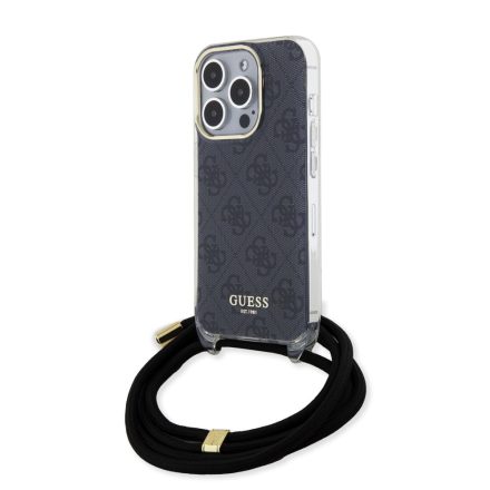 Guess Printed Vállravehetős Strap Tok iPhone 15 Pro fekete GUHCP15LHC4SEK