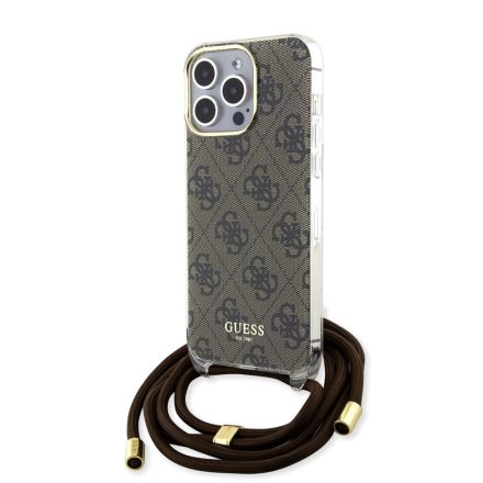 Guess Printed Vállravehetős Strap Tok iPhone 15 Pro Max barna GUHCP15XHC4SEW
