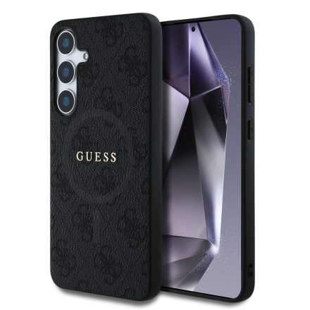 Guess PU Leather Ring MagSafe Tok Samsung S25+ fekete