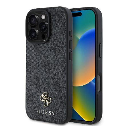 Guess PU Metal Logo MagSafe Tok iPhone 16 Pro szürke