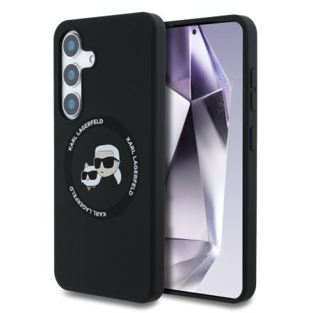 Karl Lagerfeld Liquid Silicone K&CH MagSafe Tok Samsung S25+ fekete