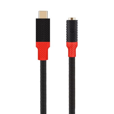 Tactical Pin4Fun Adapter USB-C/Jack 3.5mm 0.1m fekete/piros