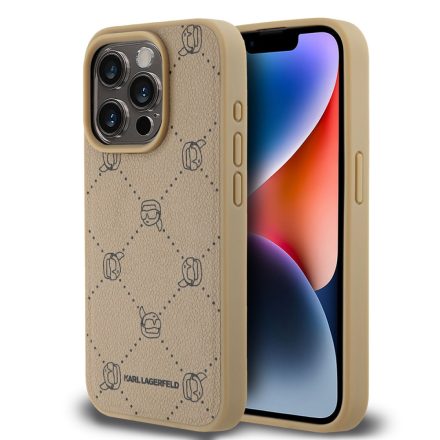 Karl Lagerfeld PU Karl MagSafe Tok iPhone 15 Pro bézs KLHMP15LPGKHPHE