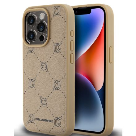 Karl Lagerfeld PU MagSafe Tok iPhone 15 Pro Max bézs KLHMP15XPGKHPHE