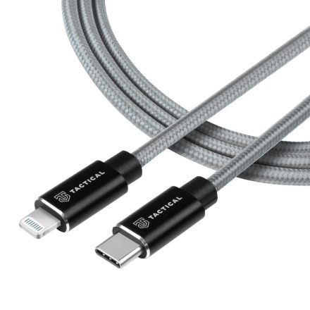 Tactical Fast Rope Kevlar kábel USB-C/Lightning MFi 1m szürke