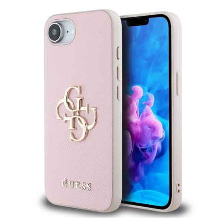 Guess PU Grained 4G Metal Logo Case iPhone 16e pink