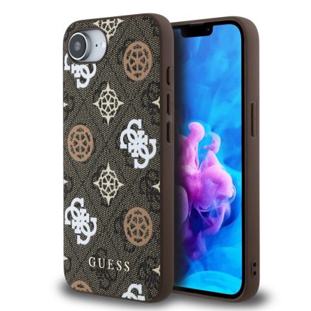 Guess PU 4G Peony MagSafe Case iPhone 16e barna