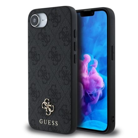 Guess PU 4G Small Metal Logo MagSafe Case iPhone 16e szürke