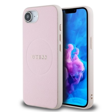 Guess PU Grained Classic Logo MagSafe Case iPhone 16e pink