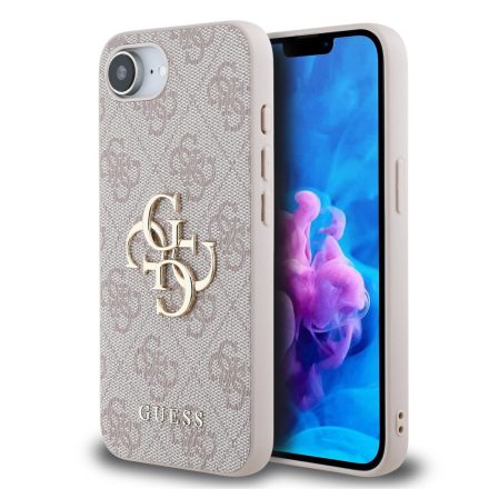 Guess PU 4G Metal Logo Case iPhone 16e pink