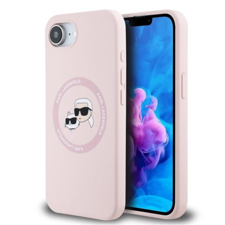 Karl Lagerfeld Liquid Silicone K&CH Heads MagSafe Case iPhone 16e pink